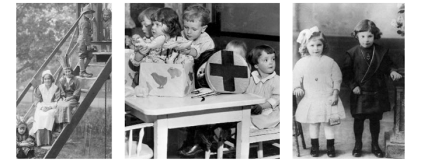 Assortment of photos from the 1900s featuring women and children in The Home's care